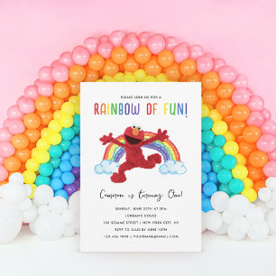 Sesame Street - Elmo Rainbow of Roligt Birthday Inbjudningar