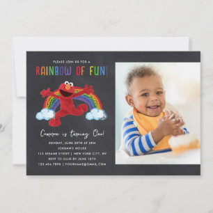 Sesame Street - Elmo Rainbow of Roligt Birthday Ph Inbjudningar