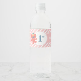 Sesame Street | Elmo - Rosa Birthday Flaska-etiket Vattenflaskor Etikett