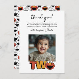 Sesame Street | Elmo - Second Birthday Thank You C Tack Kort