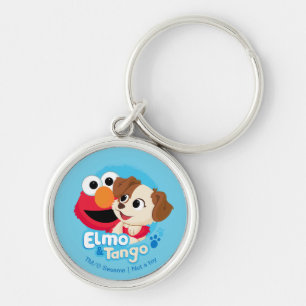 Sesame Street Elmo & Tango Badge Rund Silverfärgad Nyckelring