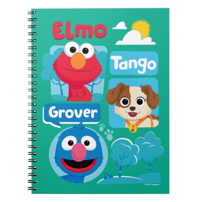 Sesame Street | Elmo, Tango, & Grover Park-grafik Anteckningsbok (Framsidan)