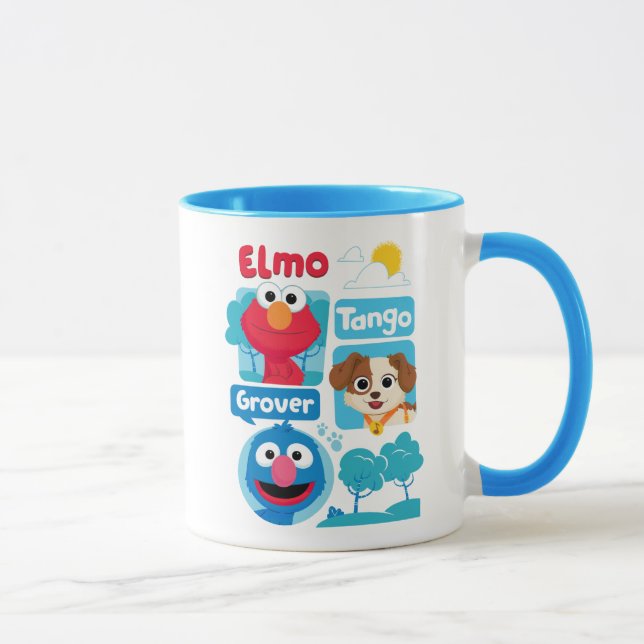 Sesame Street | Elmo, Tango & Grover Park-grafik Mugg (Höger)