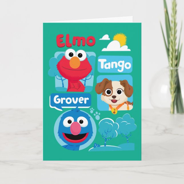 Sesame Street | Elmo, Tango och Grover Park Graphi Kort (Framsida)