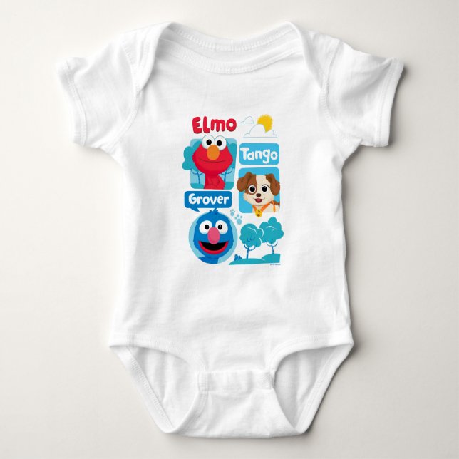 Sesame Street | Elmo, Tango och Grover Park Graphi T Shirt (Framsida)