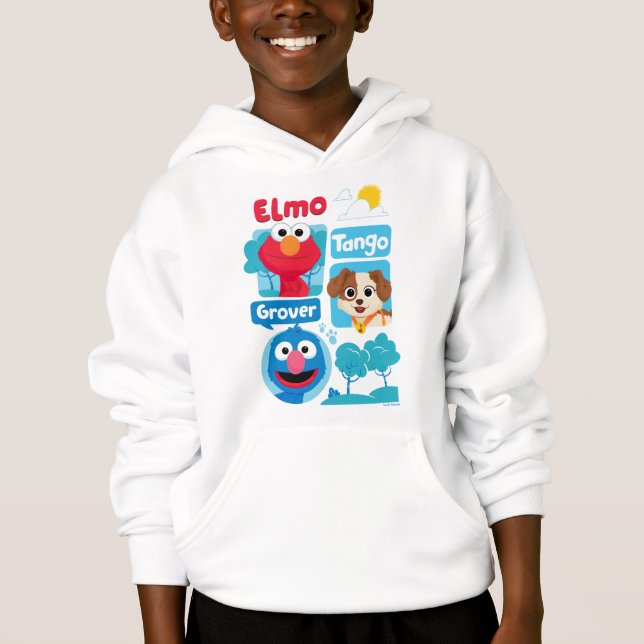 Sesame Street | Elmo, Tango och Grover Park Graphi T Shirt (Framsida)