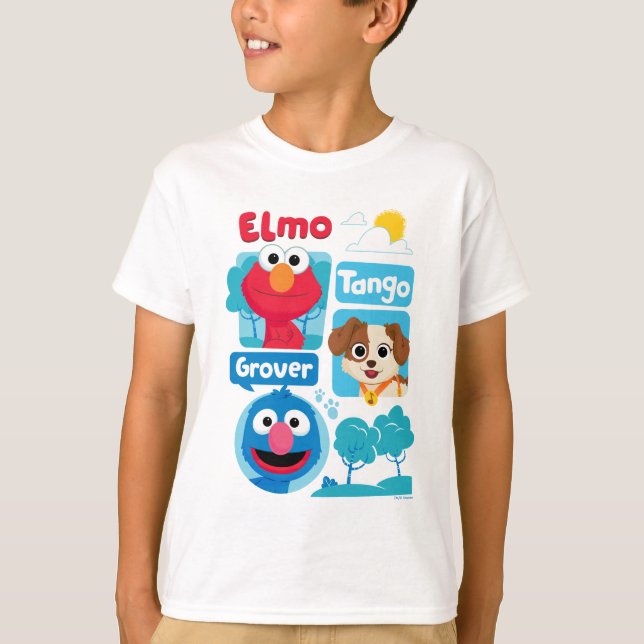 Sesame Street | Elmo, Tango och Grover Park Graphi T Shirt (Framsida)