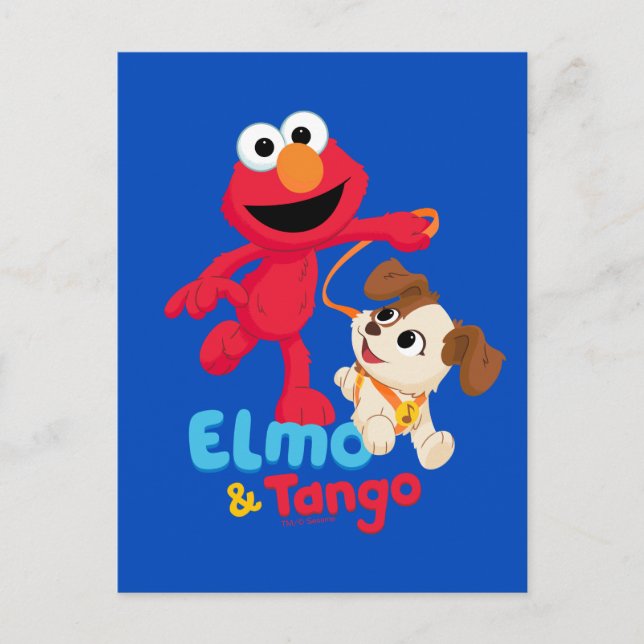 Sesame Street | Elmo & Tango Running Vykort (Framsida)