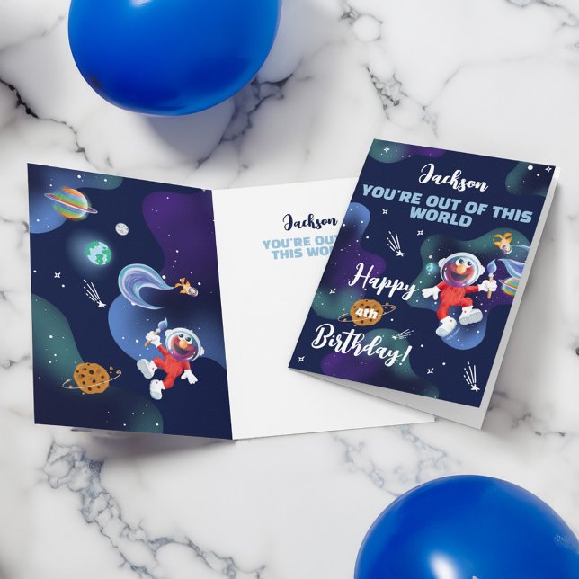 Sesame Street | Elmo - ut ur denna världsdag Kort (Sesame Street | Elmo - Out of This World Birthday Card)