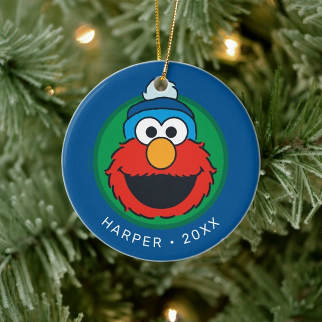Sesame Street Elmo Winter Elmo Beanie Julgransprydnad Keramik (Träd)