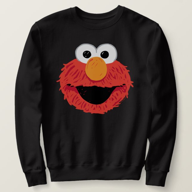 Sesame Street | Elmos ansikte Lång Ärmad Tröja (Design framsida)