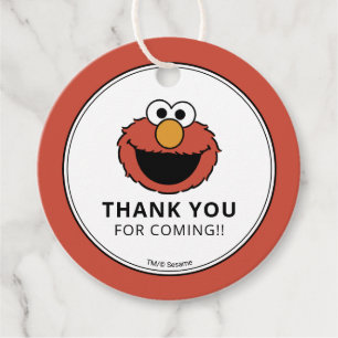 Sesame Street Elmos födelsedagsgästartikett Gåvor Etiketter