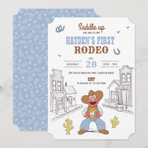 Sesame Street - Elmos första rodeo Birthday Inbjudningar