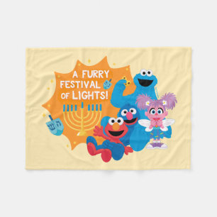 Sesame Street En Hårig-festival av Ljus! Fleecefilt