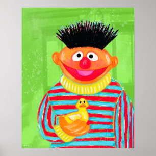 Sesame Street Ernie med Rubber Duckie Poster