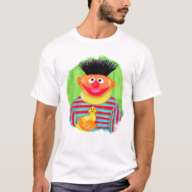 Sesame Street Ernie och Rubber Ducky Art T Shirt (Framsida)