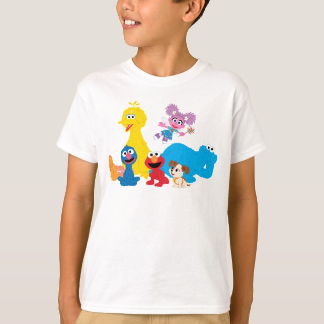 Sesame Street | Färgfyllda Sesame Street Pals T Shirt (Framsida)