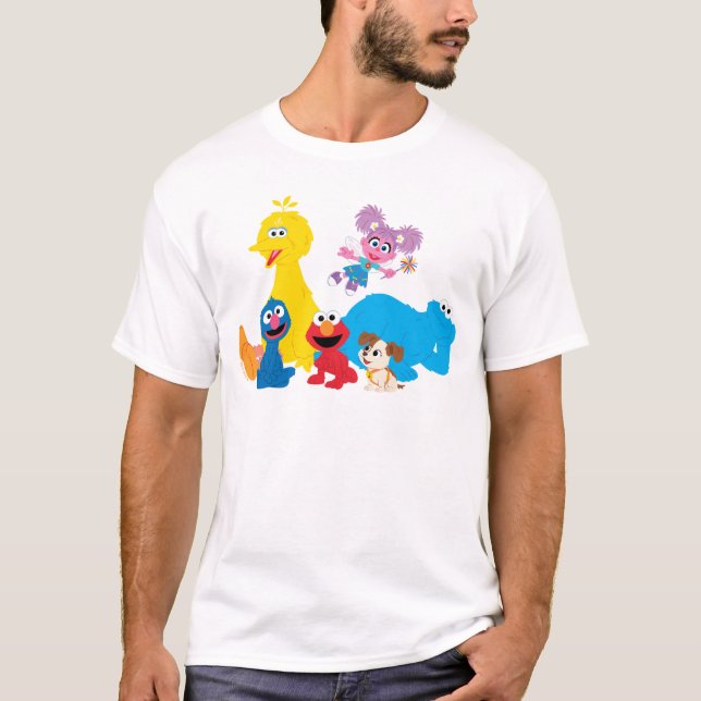 Sesame Street | Färgfyllda Sesame Street Pals T Shirt (Framsida)