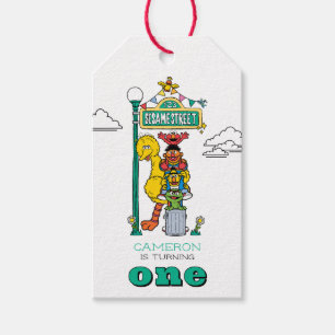 Sesame Street-figurer & gatu skylt presentkort标签 - Presentetikett