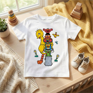 Sesame Street-figurer & gatuskylt baby t-shirt