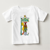 Sesame Street-figurer & gatuskylt Baby T-shirt