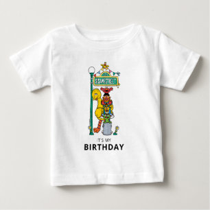 Sesame Street-figurer & gatuskylt Födelsedags Ba T Shirt
