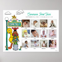 Sesame Street-figurer & gatuskylt