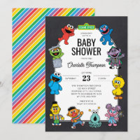 Sesame Street-figurer Kritskrifts Babyshower