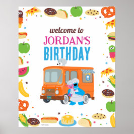Sesame Street Foodie Lastbil Birthday-tecken Poster