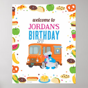 Sesame Street Foodie Lastbil Birthday-tecken Poster