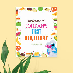 Sesame Street Foodie Lastbil Birthday-tecken Poster
