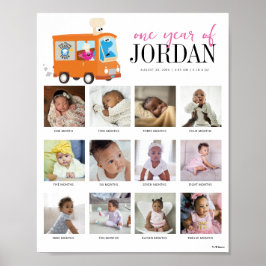 Sesame Street Foodie Lastbil ett år på 12 månader Poster