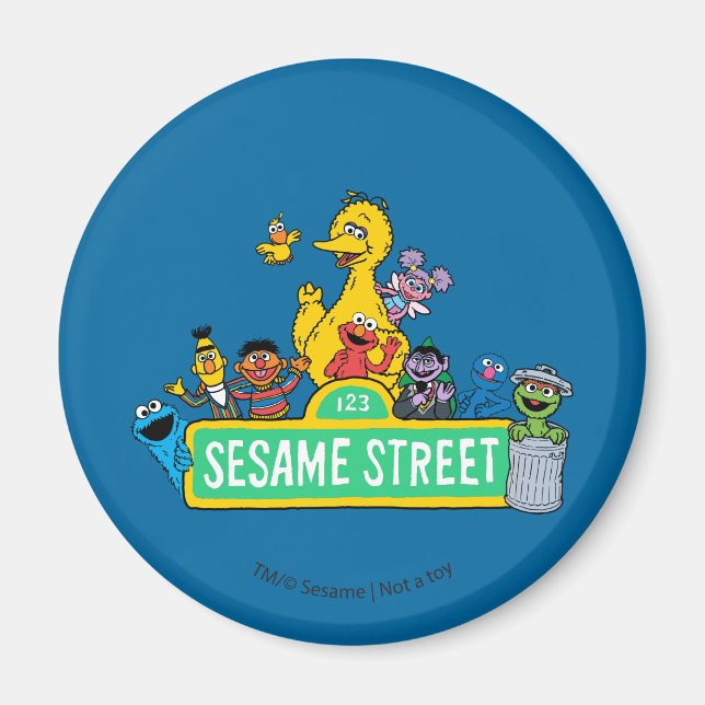Sesame Street | Fullt Färg med pärlor Magnet (Framsidan)