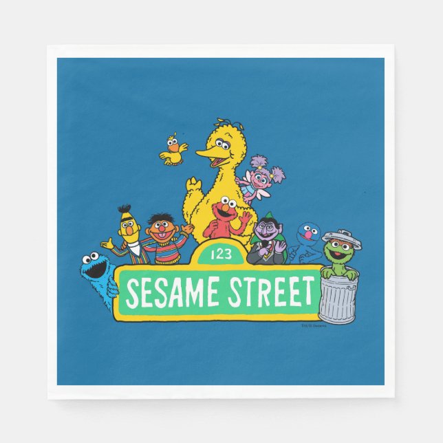 Sesame Street | Fullt Färg med pärlor Pappersservett (Framsidan)