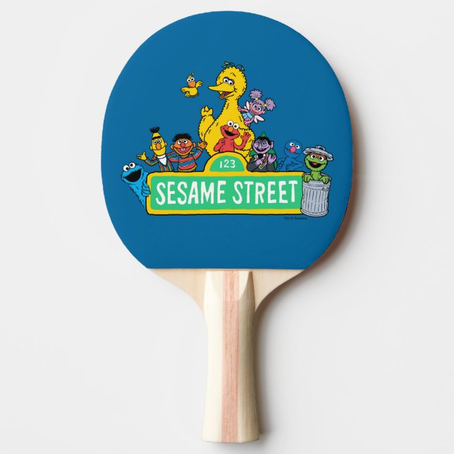 Sesame Street | Fullt Färg med pärlor Pingisracket (Framsidan)