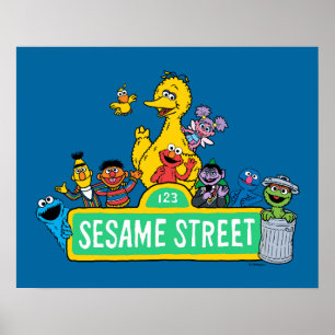 Sesame Street Fullt Färg med pärlor Poster