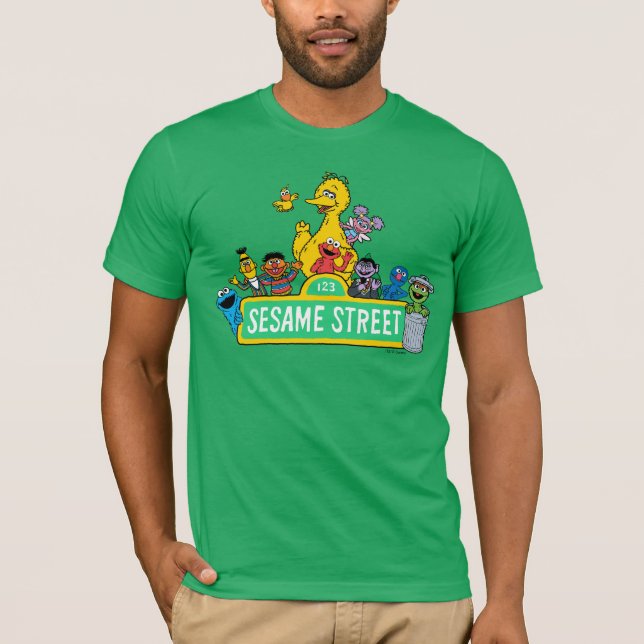 Sesame Street | Fullt Färg med pärlor T Shirt (Framsida)