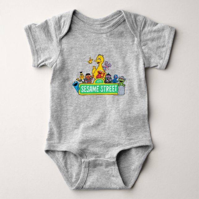 Sesame Street | Fullt Färg med pärlor T Shirt (Framsida)