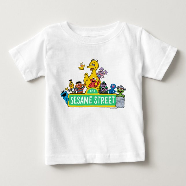 Sesame Street | Fullt Färg med pärlor T Shirt (Framsida)
