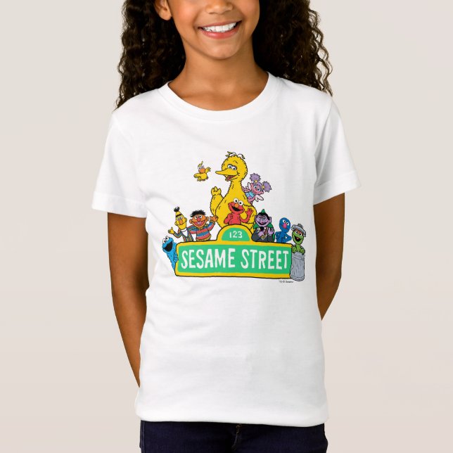 Sesame Street | Fullt Färg med pärlor T Shirt (Framsida)