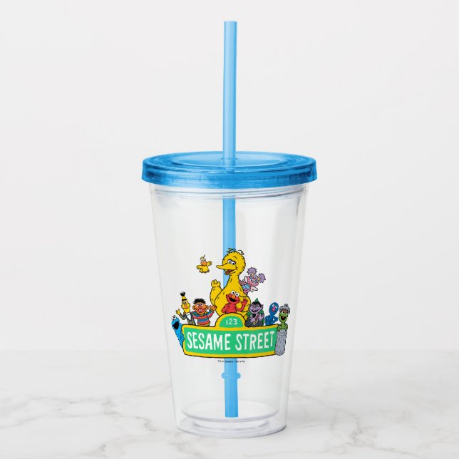 Sesame Street | Fullt Färg med pärlor Take Away Mugg (Framsida)