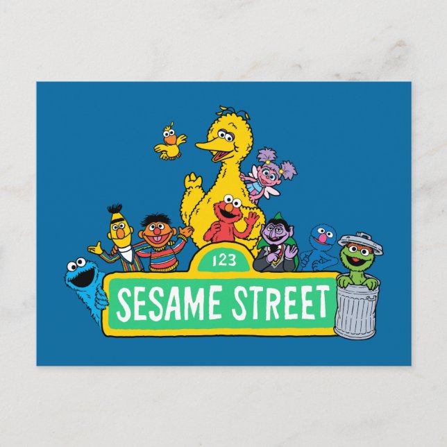 Sesame Street | Fullt Färg med pärlor Vykort (Framsida)