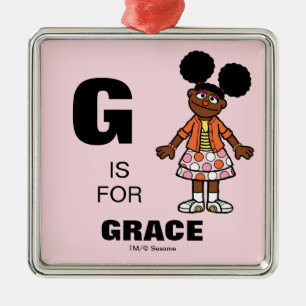 Sesame Street   Gabrielle Lägg till ditt namn Julgransprydnad Metall