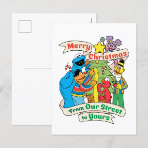 Sesame Street God Jul Holiday Helg Vykort