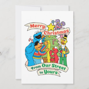 Sesame Street God Jul Holiday Julkort