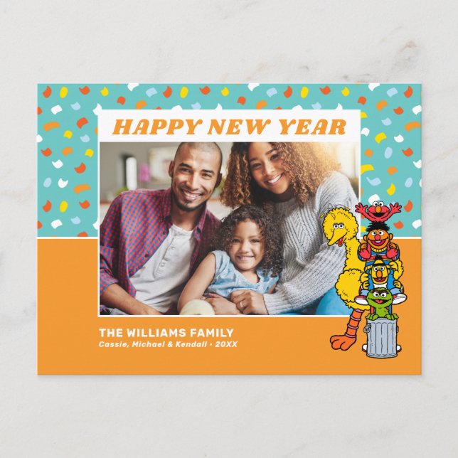 Sesame Street | GOTT NYTT ÅR Helg Vykort (Framsida)