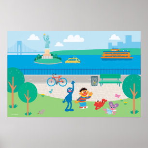 Sesame Street Governors Island-scen Poster