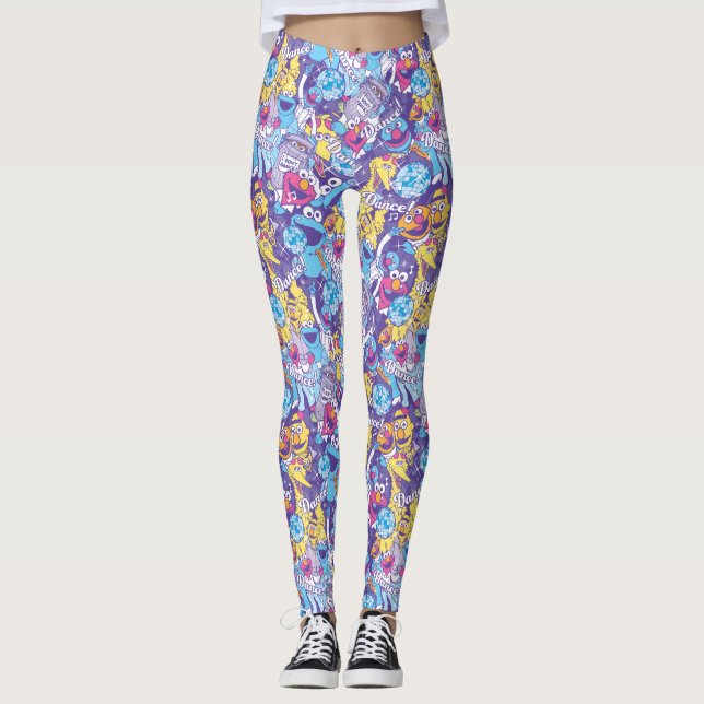 Sesame Street | Groovy Dance Mönster Leggings (Framsida)