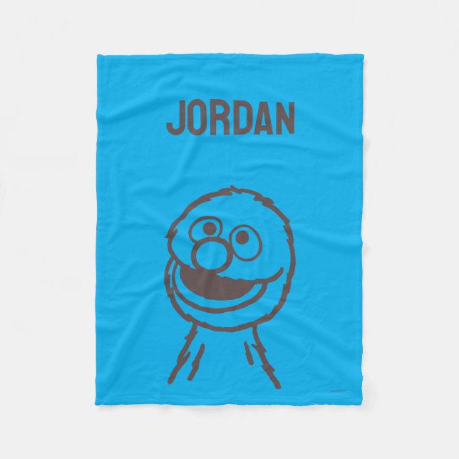 Sesame Street | Grover Bright | Lägg till ditt nam Fleecefilt (Framsidan)