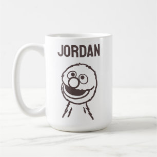 Sesame Street Grover Bright Lägg till ditt nam Kaffemugg
